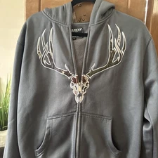 deadeye outfitters Camo Hoodie Elk Deer Hunter Gray Men’s Small