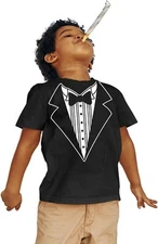 Kids Funny Tuxedo Tee T-Shirt Boys & Girls Formal Tux Tee Youth