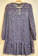 Juicy Couture PeriwinkleBlue Ladies Sz SM Elegant Lace Dress 2/Piece Long Sleeve