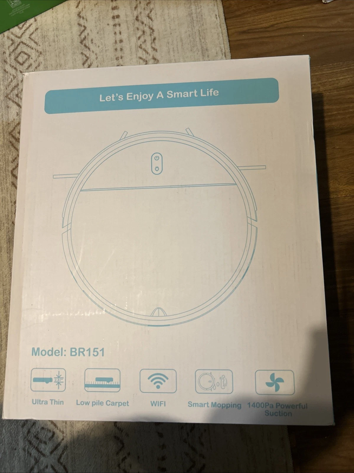 BR151 Robot Vacuum & Mop Combo Wifi Connect Blue, New