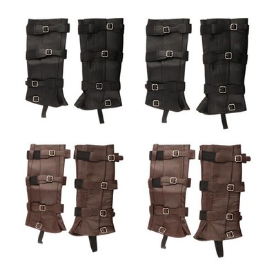 Piraten Stiefel Tops Schuhe Überzieher für Herren PU Leder Schutz Bequem Gothic