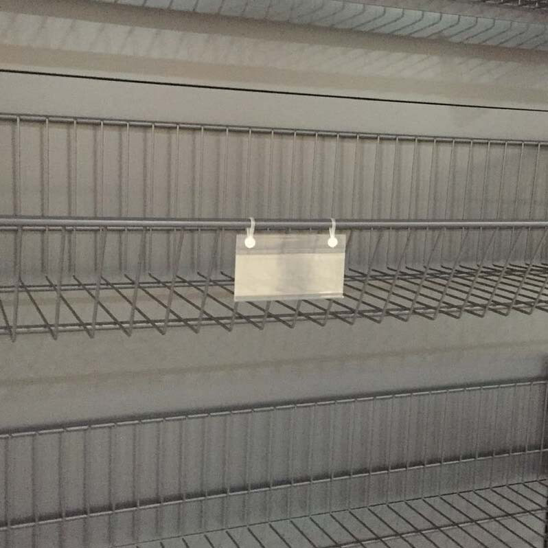 100 Pcs Wire Shelf Label Holder Double Hanging Buckle Plastic Retail