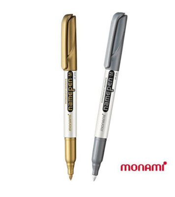 筆記具 mainame Monami namepen M for bold text gold/silver dozen of 12pcs given