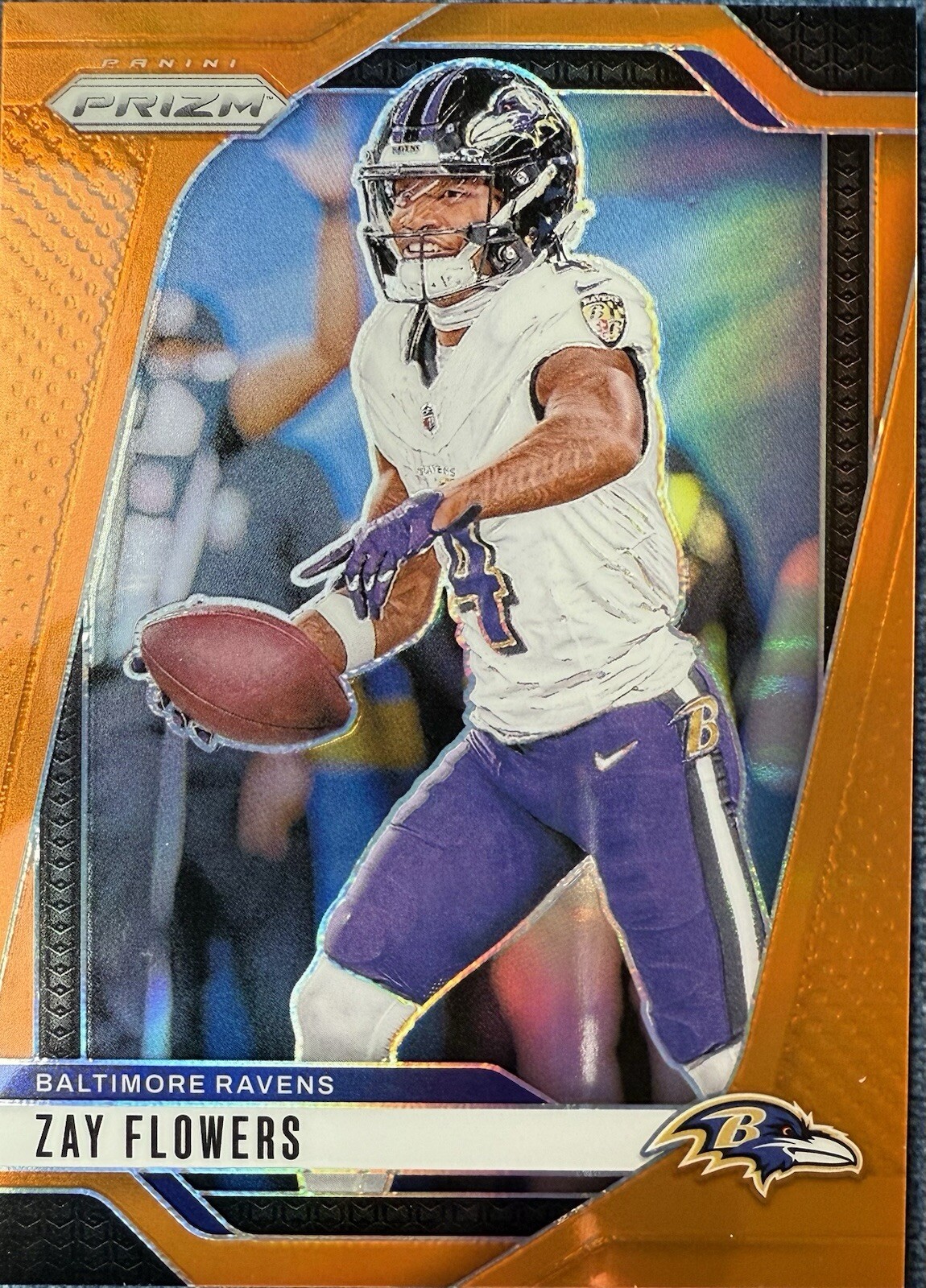 2024 Prizm Zay Flowers Orange /249 Baltimore Ravens #21