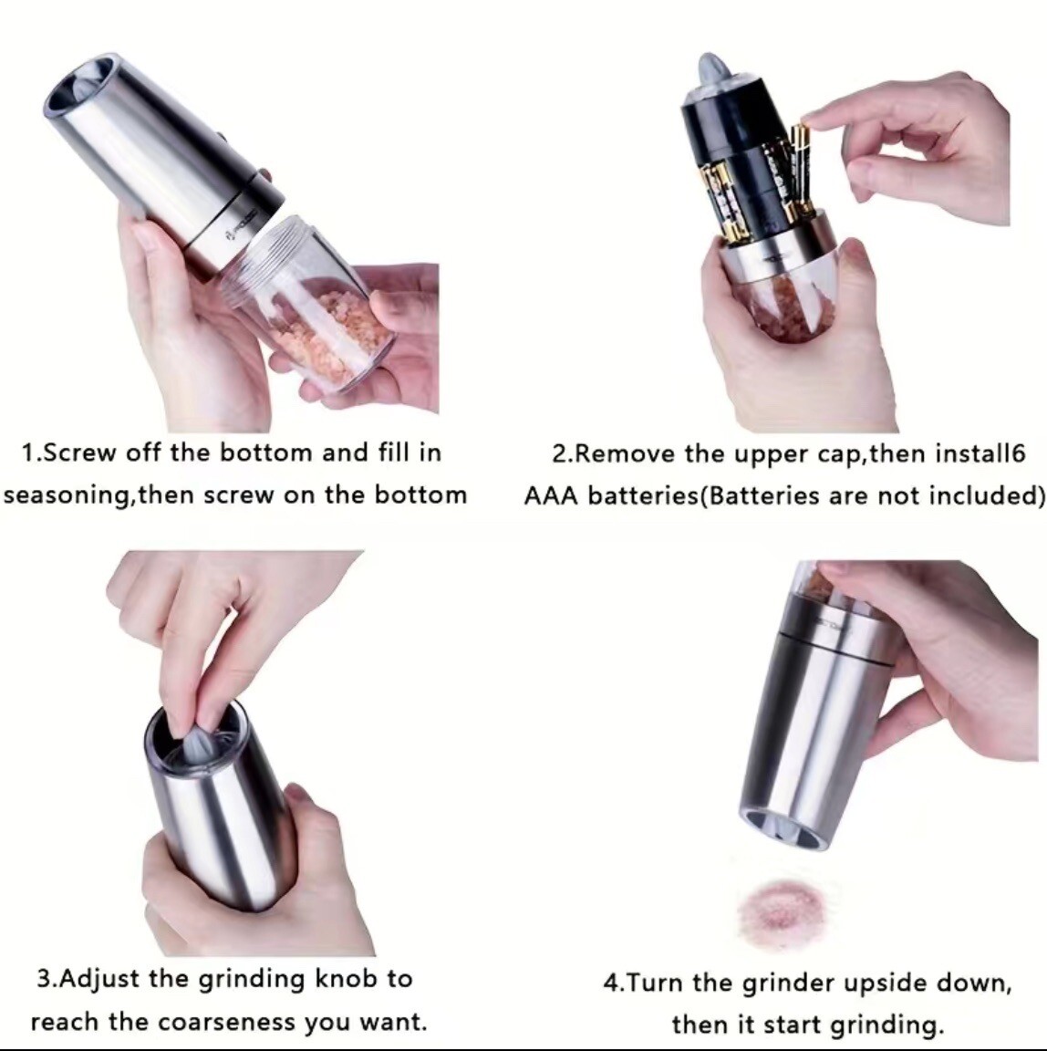 Electric Pepper Mill Gravity Induction Salt and Pepper Grinder