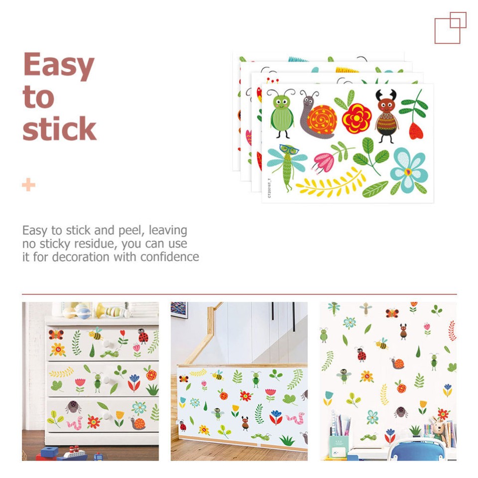 Pvc Insect Wall Sticker Animal Wallpaper Decals for Walls Peel and