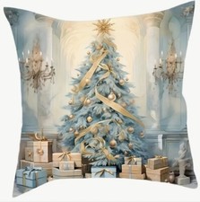Vintage Glamour Christmas Tree Christmas Throw Pillow Cover Holiday Home Decor
