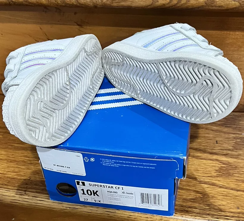 Adidas Unisex Kids White Superstar CF I Sneaker Shoes Size US 10k