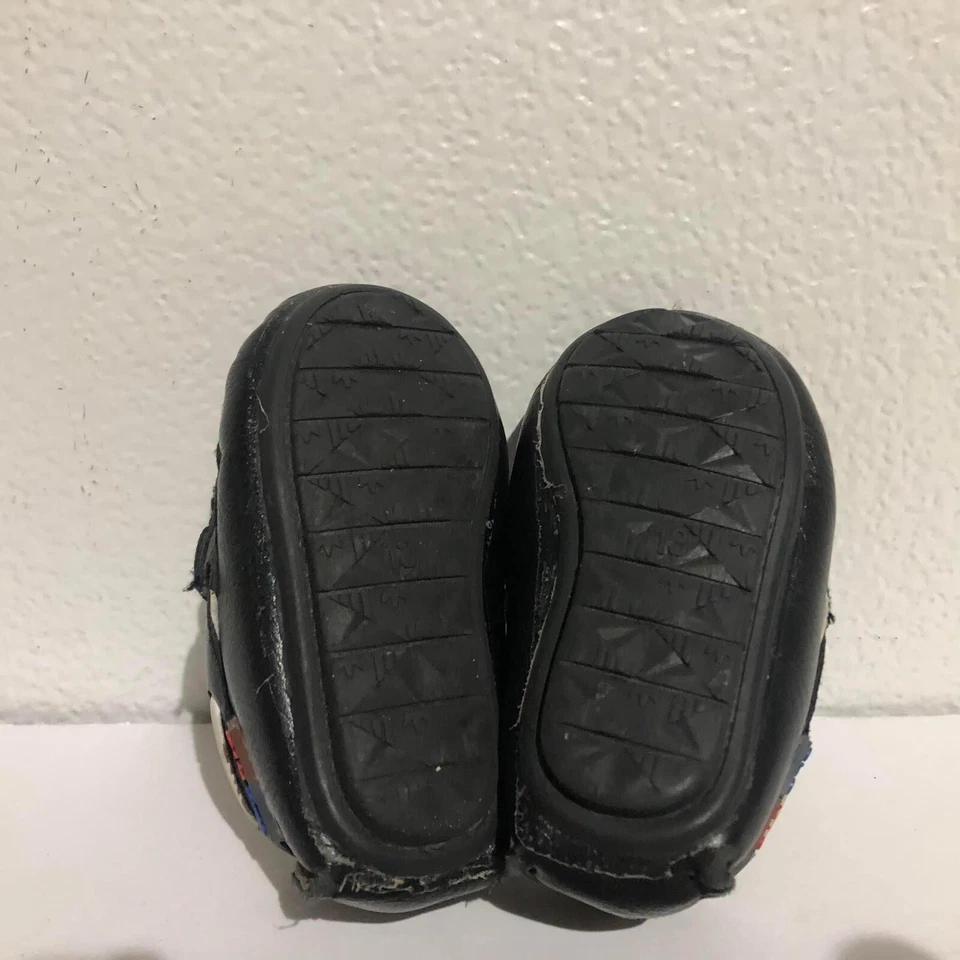 Pair Of Infant Toddler Faux Leather  Black Dressy Loafers No Size Tag  - Image 3 of 4