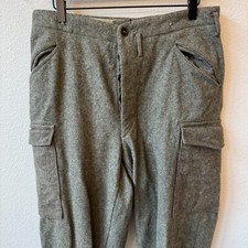 VTG Wool Cargo Military Pants 31x30 Button Fly Tapered Hunting Camping Outdoor