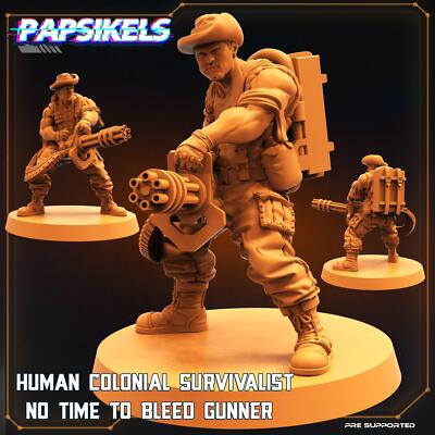 3D Printed Papsikels Sci-Fi Human Colonial Survivalist No Time To Bleed Gunner