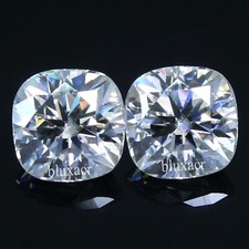 Coppia Cuscini Naturali 2,20 Ct D Colore VVS1 Chiarezza 6,00 MM Taglio Ottimo...