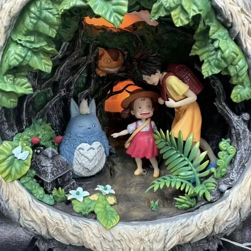 New！Anime Ghibli Miyazaki Totoro Lighting Model Staticstate Ornament Toy Gift - Image 3 of 4