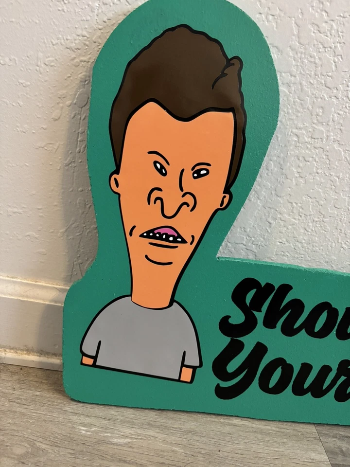 Letrero de punta de peluquería tatuaje Butthead Show Me Your Tips Foto 2 de 4