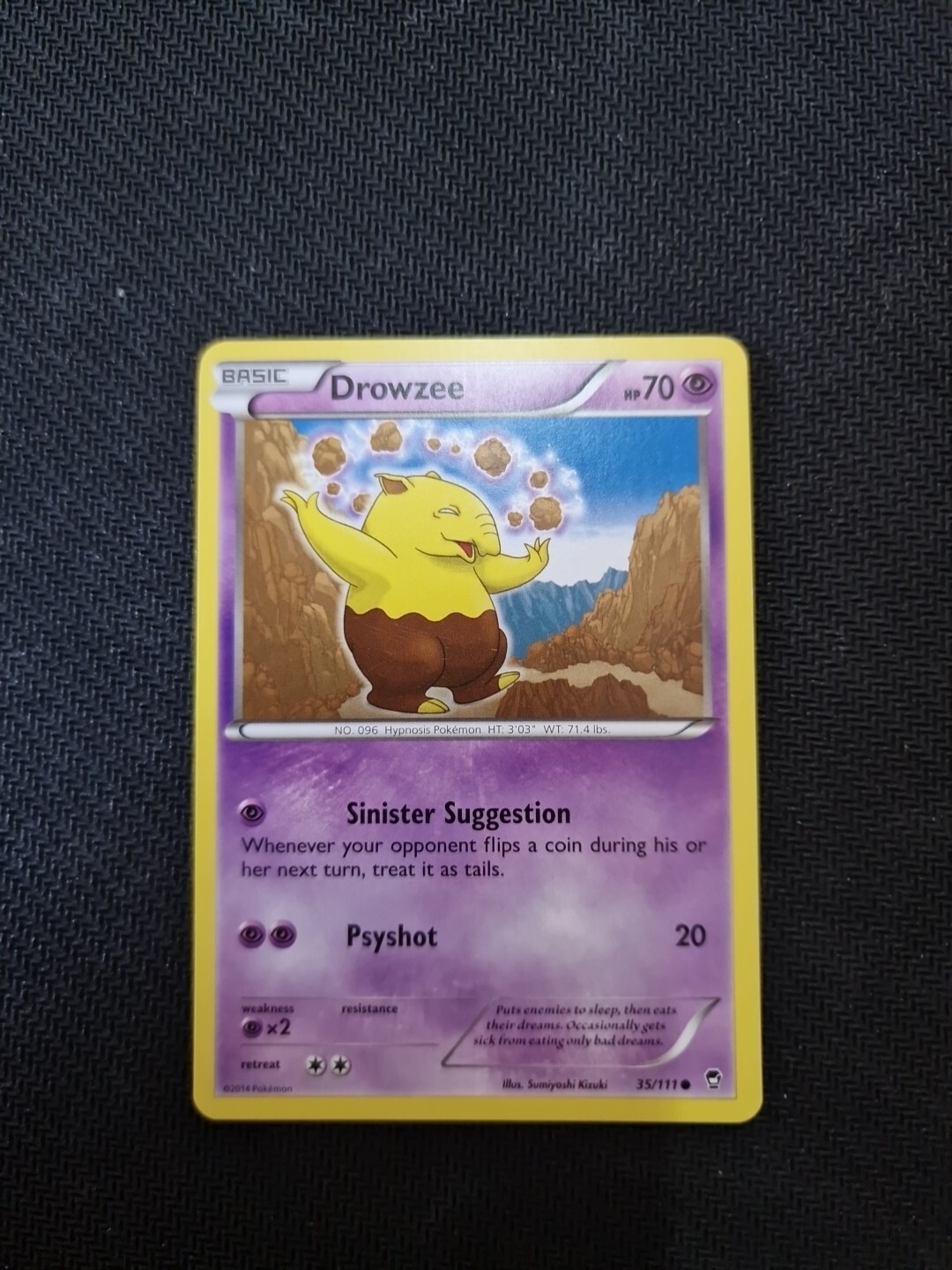 Drowzee - 35/111 - Common - XY Furious Fists - 2014 - Pokémon Card - LP