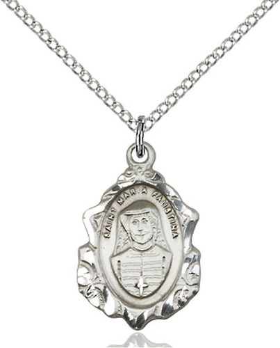 Sterling Silver Catholic Miraculous Mary Medal Oval Pendant Necklace 18"Chain - Picture 2 of 5
