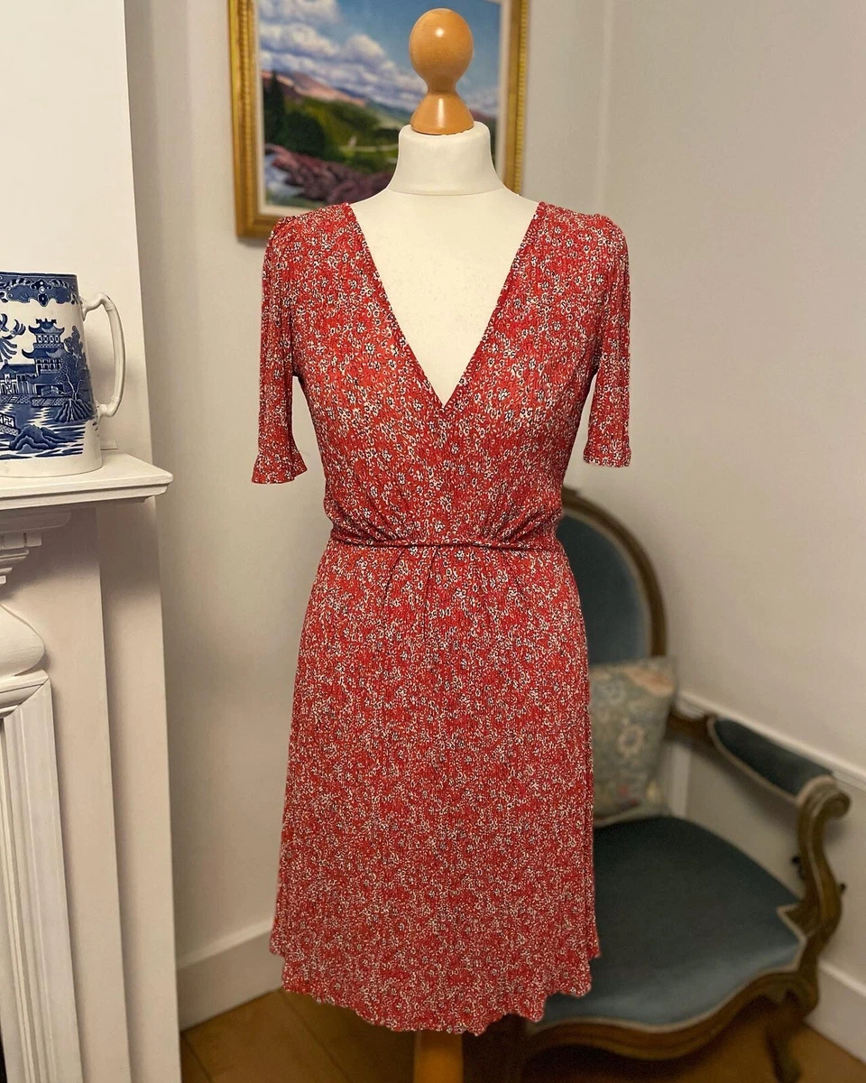 Mango Red Ditsy Floral Mini Dress Size Medium UK 10 eBay