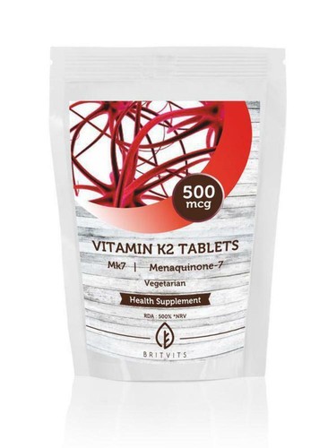 Vitamina K2 Menaquinona-7 Veg 500mcg Tabletas BritVits GB - Imagen 11 de 12