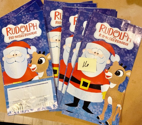 2 Stück (4 Ea = 8) Eat Drink & Be Merry Kunststoff Dessertteller + 16 Rudolph Leckerbissen Taschen - Bild 3 von 3