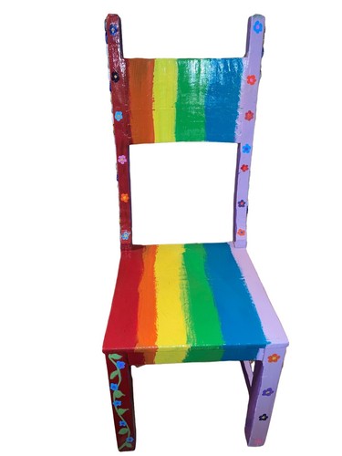 LGBT Style Chair - Hand Painted And Decorated - ONE OF A KIND - Picture 3 of 4
