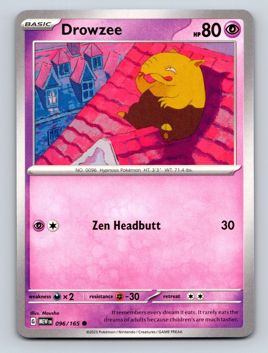 Drowzee HP 80 Zen Headbutt Attack Hypnosis Pink Pokémon Card | eBay