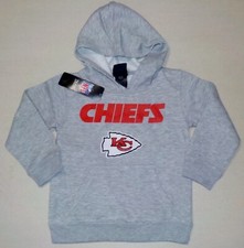 KANSAS CITY CHIEFS NFL TEAM APPAREL HOODED SWEATSHIRT HOODIE BOYS S M GRAY