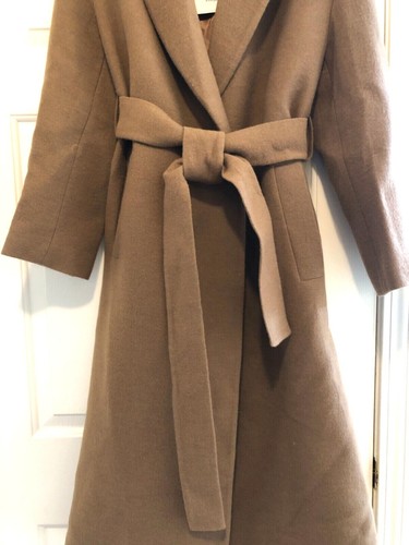 ZARA WOMEN NEW WOOL BLEND BELTED COAT LIMITED EDITION TAUPE BROWN CAMEL 9283/817 - Picture 9 of 9