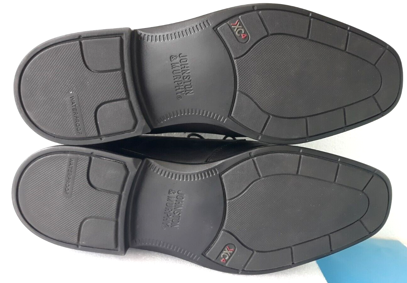 SAOLA Johnston Murphy ~ Oxford da uomo taglia 9M ~ XC4 Wingtip 15 3027 ~ Pelle nera