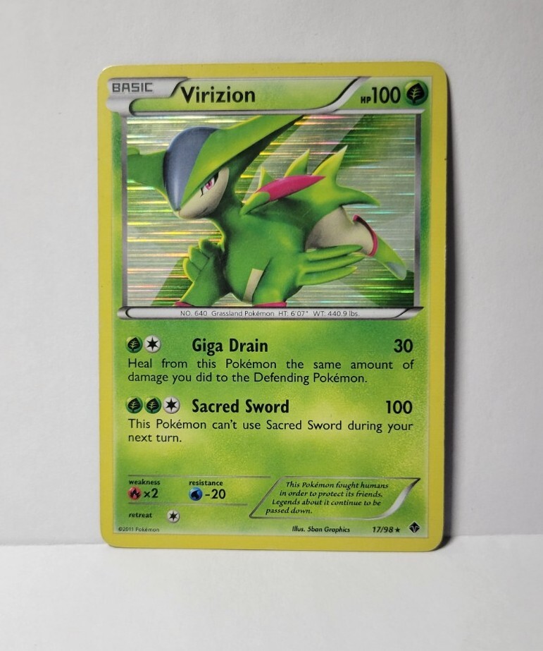 Virizion - 17/98 - Holo Rare English Pokemon Emerging Powers LP
