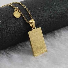 18K Gold Zodiac Tarot Horoscope Pendant Necklace  All 12 Star Signs Available