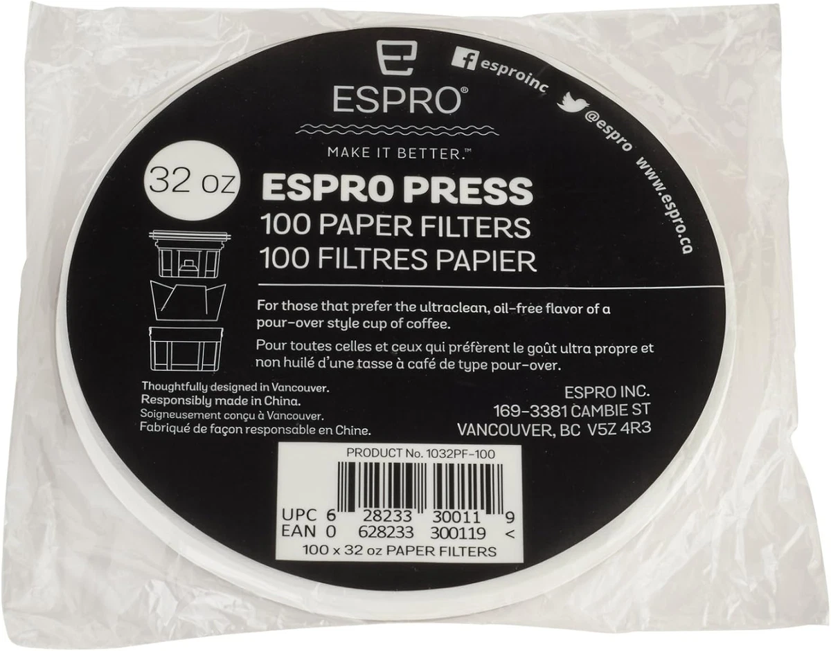 French press top paper filter