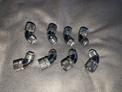 8-Pack Bitspower G1/4 BlackSparkle Dual Rotary 60-Deg Comp Fitting-ID 1/2''OD5/8''