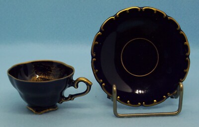 Semmering Cup Saucer Echt Cobalt K. Hofer Gold Trim Set Blue 4 