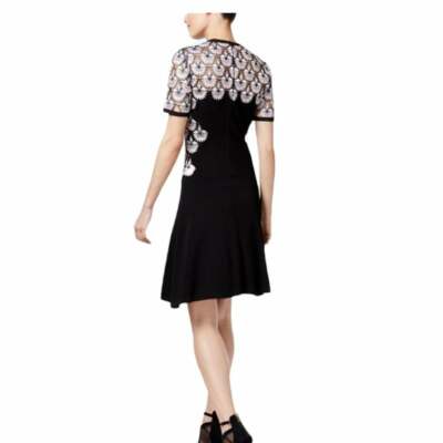 yyigal Womens Lace Contrast A-line Dress