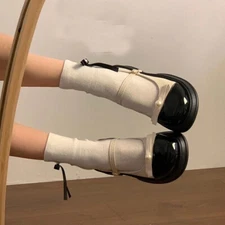 Sweet Girls Womens Flats Shoes Faux Leather Mary Janes Lolita School JK Shoes