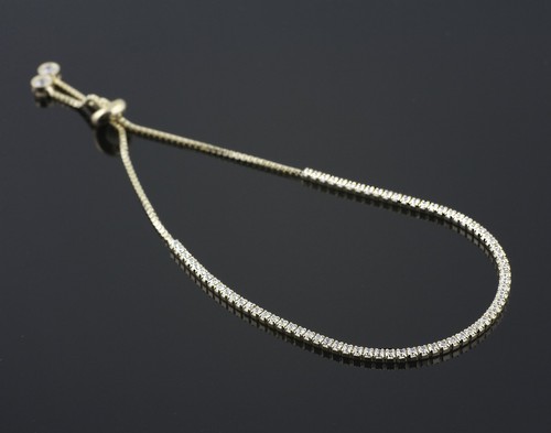 925 Sterlingsilber Schwarzgold/Rosévergoldet 1 Karat CZ Bolo Tennisarmband - Bild 5 von 10
