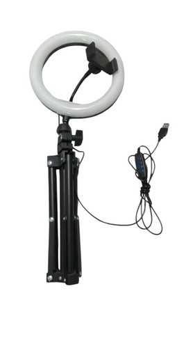8" LED Ring Light with Tripod Stand & Phone Holder, USB Powered, Dimmable 27" - Picture 9 of 9