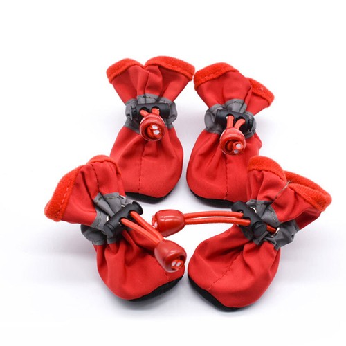 4pcs/set Waterproof Winter Warm Pet Dog Shoes Anti-slip Rain Snow Boots Puppy - Bild 19 von 40