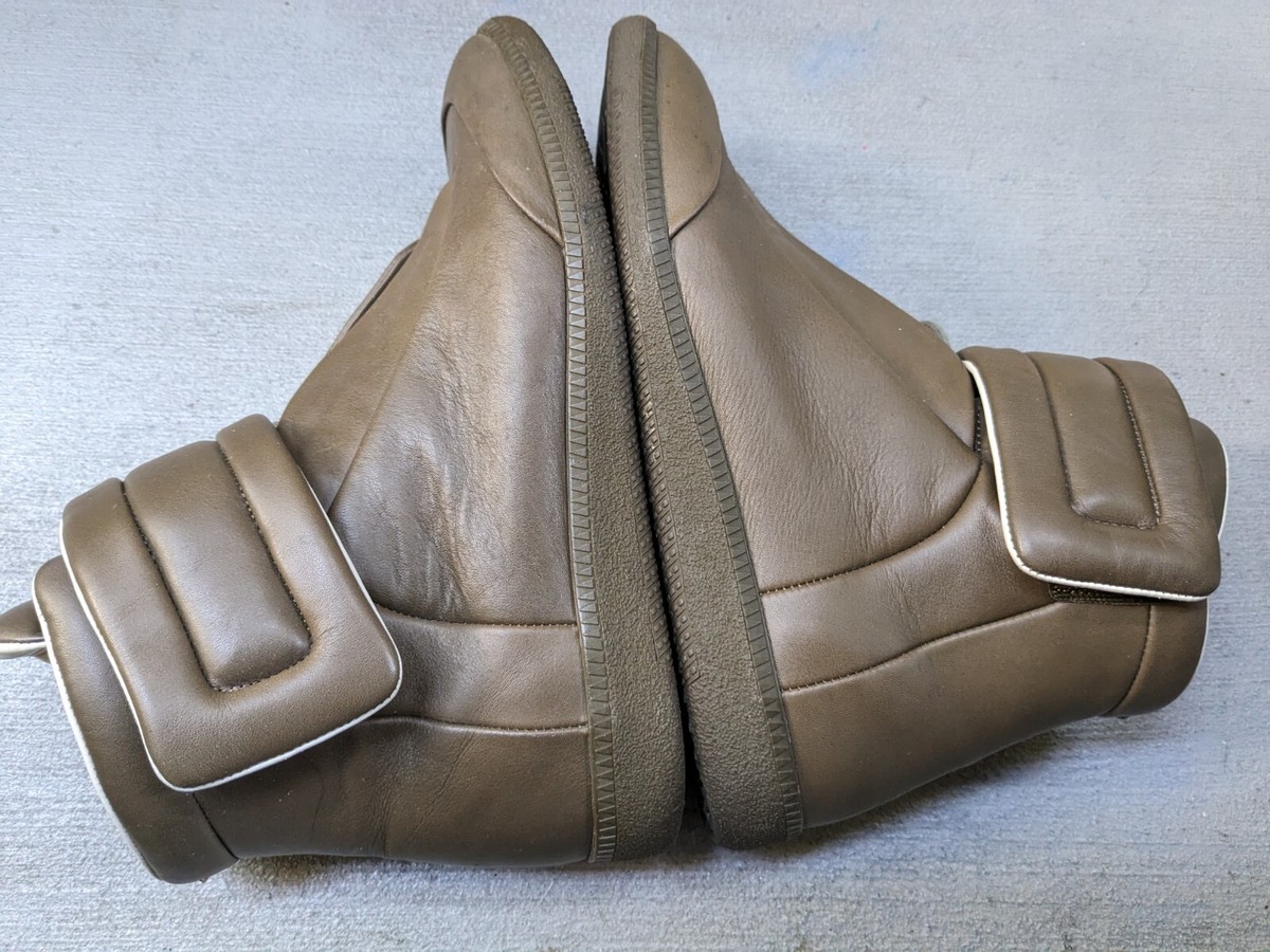 Maison Margiela Future Olive Green Men 9 42 Leather High Top