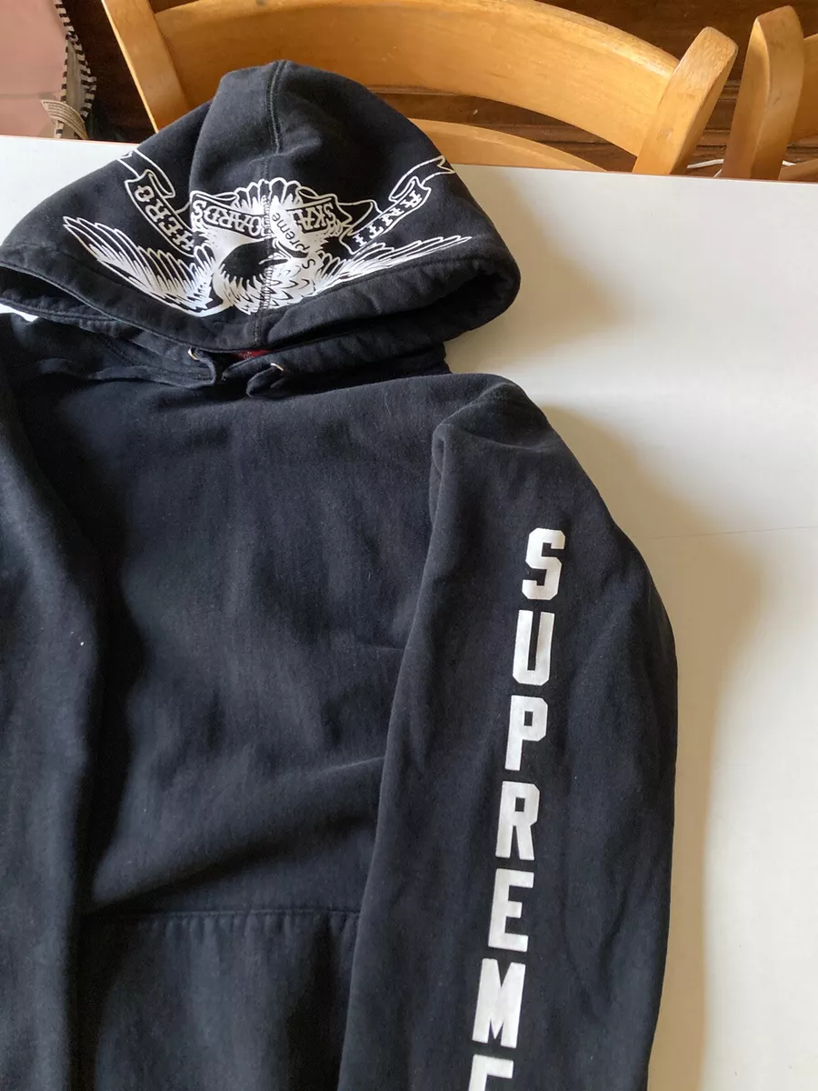 Supreme X Antihero Eagle Hooded Sweatshirt SS16 White Black