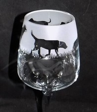 New 'LABRADOR' Hand Etched Large Wine Glass with Gift Box - Unique Gift!