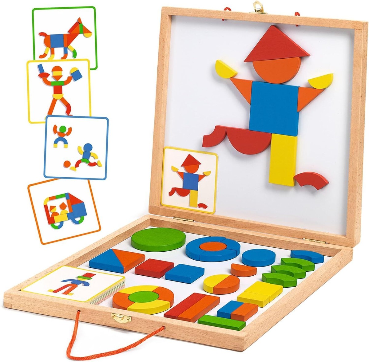 DJECO ゲーム DJECO Geoform Set Box Tangram Magnetic Puzzle 4 Years Old