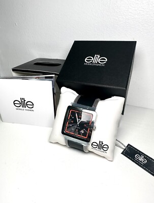 Elite Men's Analogue Watch E6009.1.011 with Black Square Case