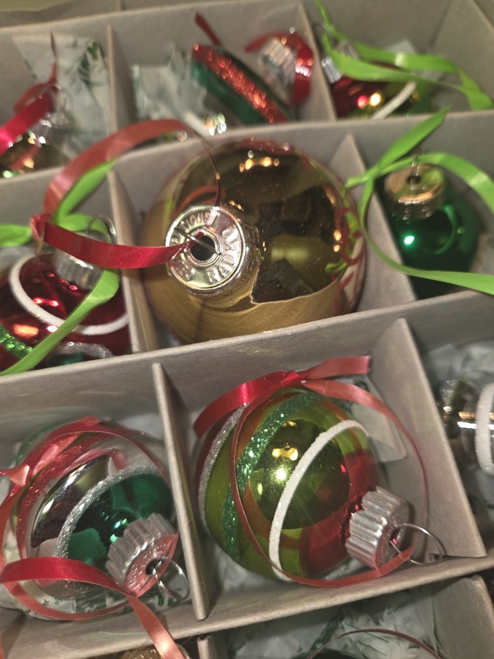 15 Christopher Radko Glass Shiny Brite Christmas Ornaments 1940 Design ...