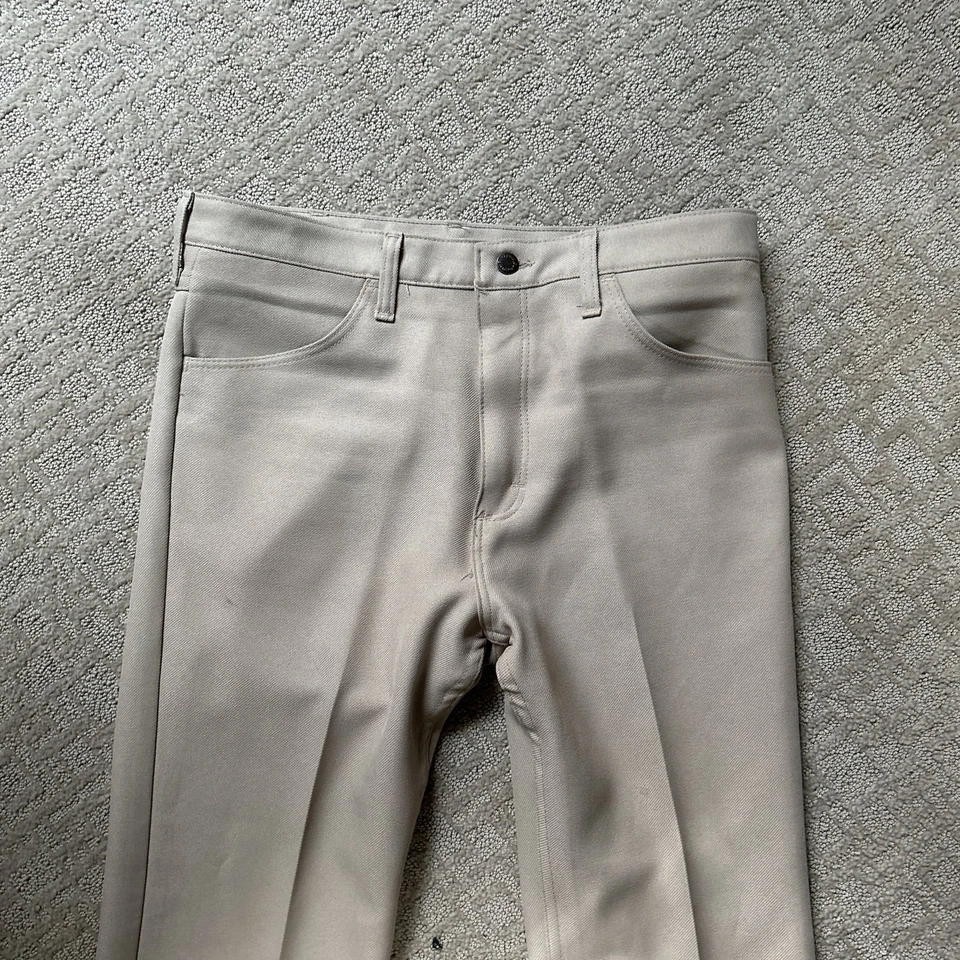 Pantalones de poliéster vintage Wrangler 517 Sta-Prest Bootcut Foto 2 de 4