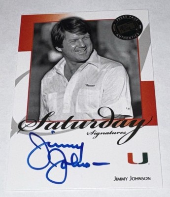 2008 Press Pass JIMMY JOHNSON AUTOGRAPH Saturday Signatures Auto Cowboys Miami