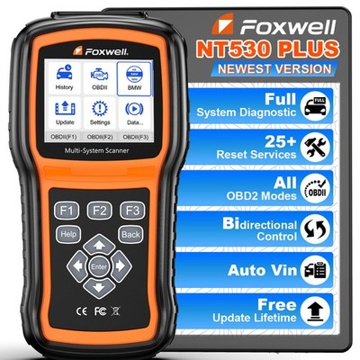 FOXWELL NT530Plus Bidirectional OBD2 Scanner Tool 25+Reset All System Diagnostic