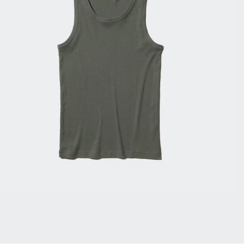 Camiseta sin mangas acanalada color UNIQLO DRY HOMBRE Japón Foto 2 de 2