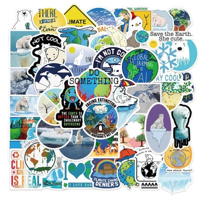  50 Stück Klimawandel Global Warming Style Stickerbomb Aufkleber / Wolrd Peace