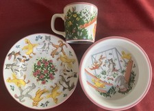 TIFFANY 3 PEICE BABY'S FIRST FEEDING DISH SET Porcelain , PLAYGROUND